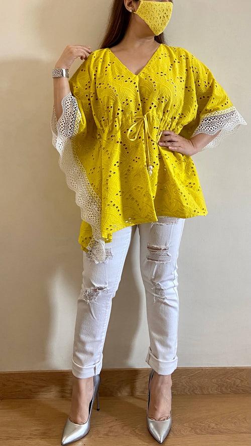 Sunshine Yellow Kaftan Top (Freesize)