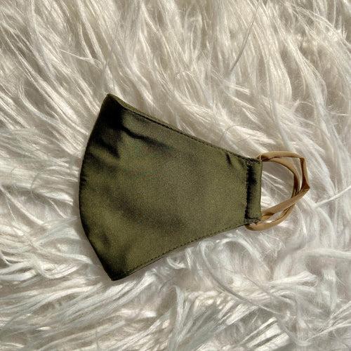 Satin Silk Mask (Olive Green)