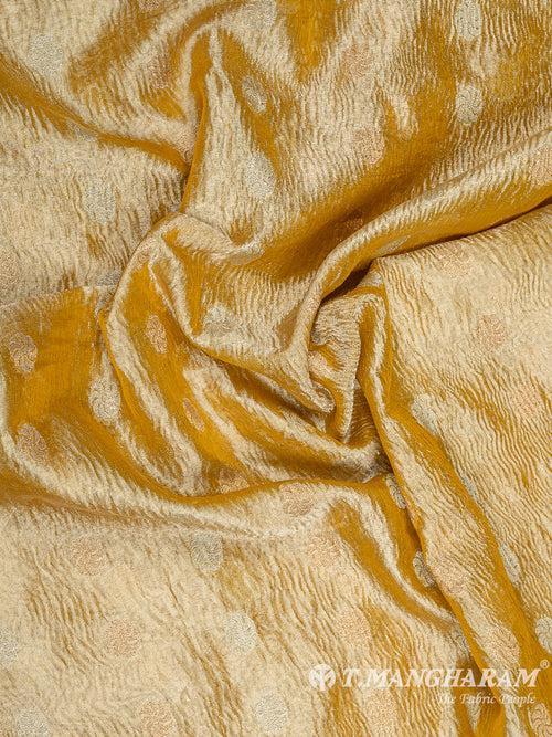 Gold Semi Banaras Fabric - EB6804