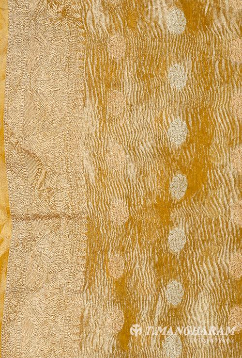 Gold Semi Banaras Fabric - EB6804