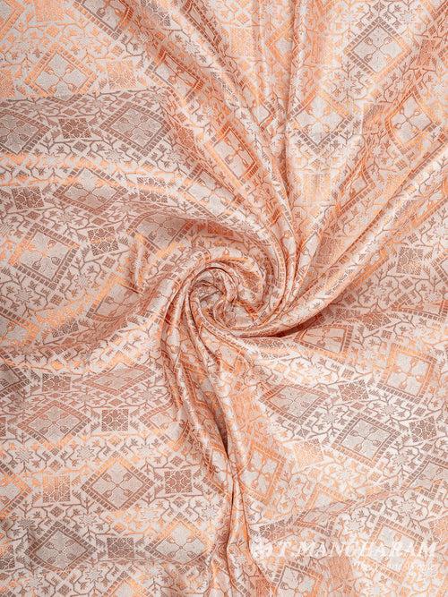 Cream Semi Banaras Fabric - EB6712