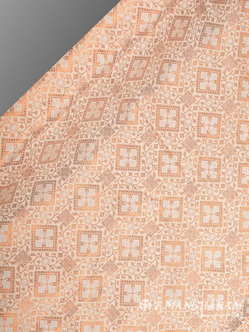 Light Peach Semi Banaras Fabric - EB6710