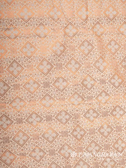 Light Peach Semi Banaras Fabric - EB6710