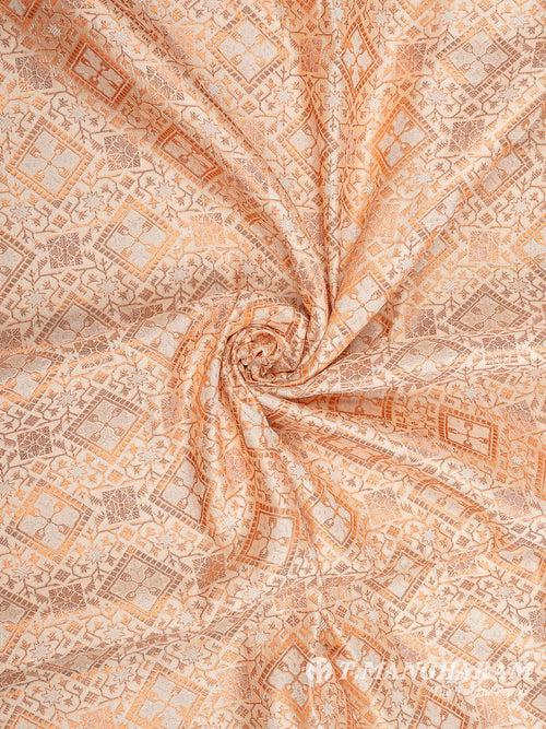 Light Peach Semi Banaras Fabric - EB6710