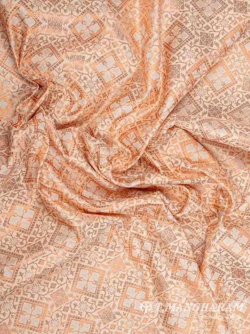 Light Peach Semi Banaras Fabric - EB6710