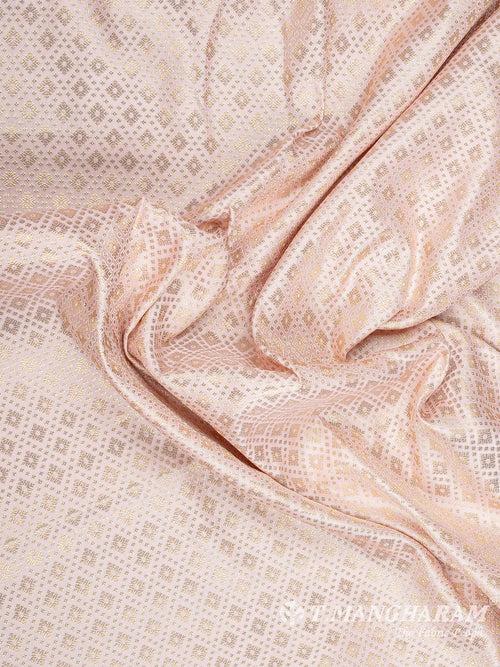 Baby Pink Semi Banaras Fabric - EB6703