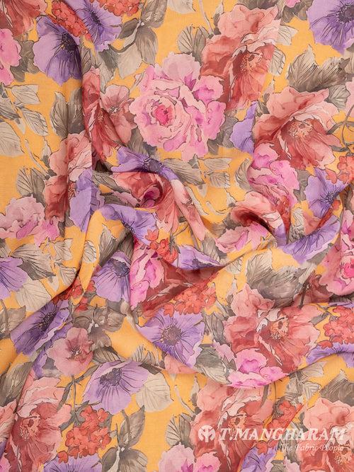 Yellow Georgette Fabric - EB6306