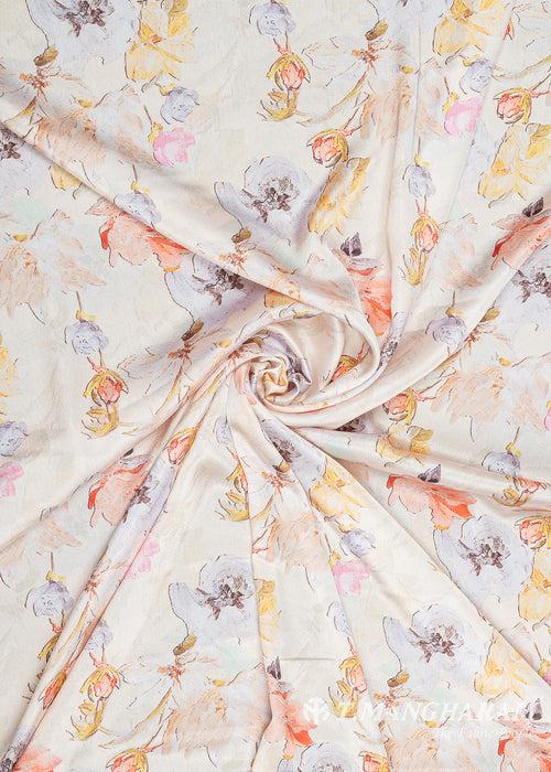 Cream Satin Fabric - EC8784