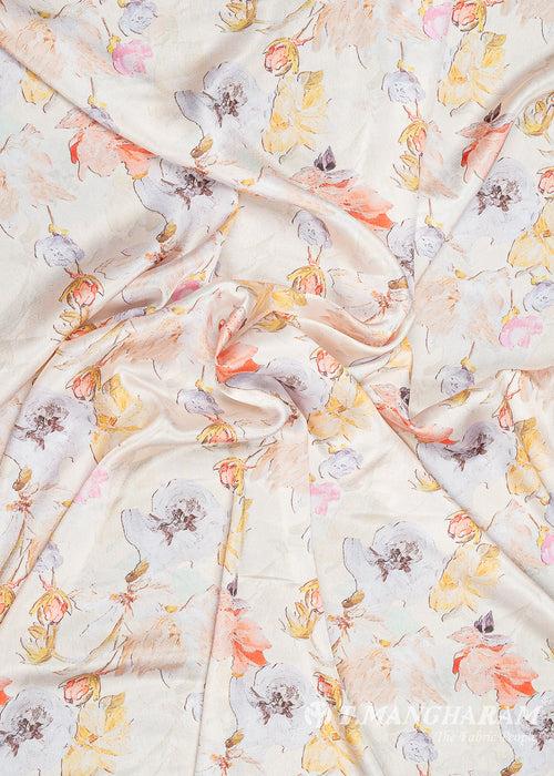 Cream Satin Fabric - EC8784