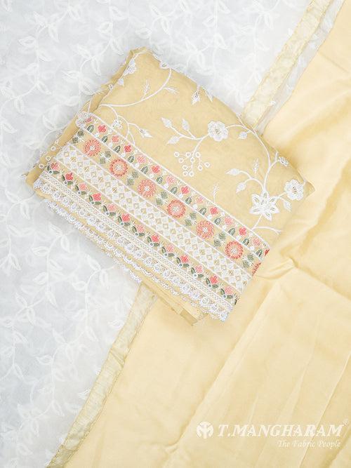 Yellow Silk Cotton Chudidhar Fabric Set - EG1847