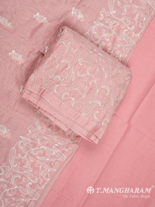 Pink Silk Cotton Chudidhar Fabric Set - EG1827