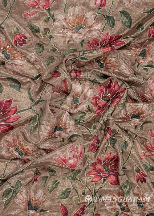 Brown Chinnon Silk Fabric - EC8727