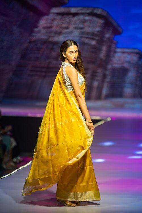 Rukmini - Handwoven Yellow Silk Saree