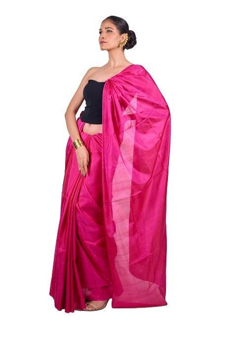 Fuchsia Pink Power - Handwoven Uppada Silk Saree