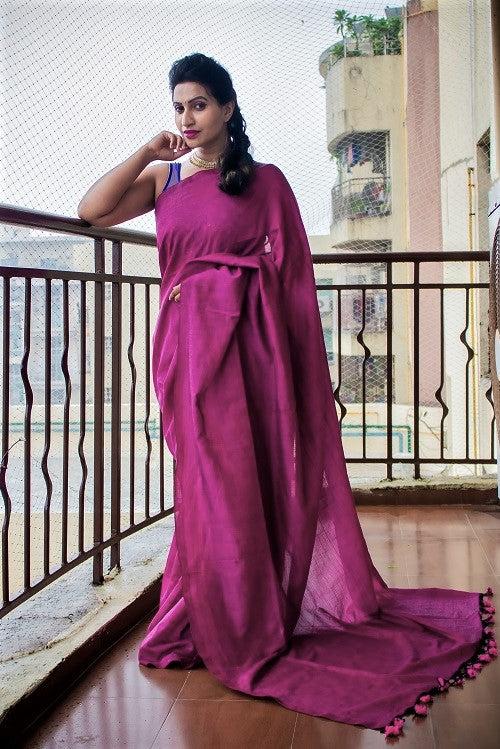 Symphony - Lavender Pink Cotton Saree