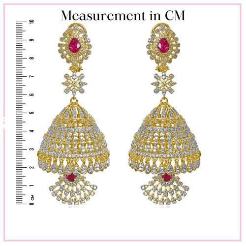 Exquisite South Indian Jhumka with Delicate Diamond Glow