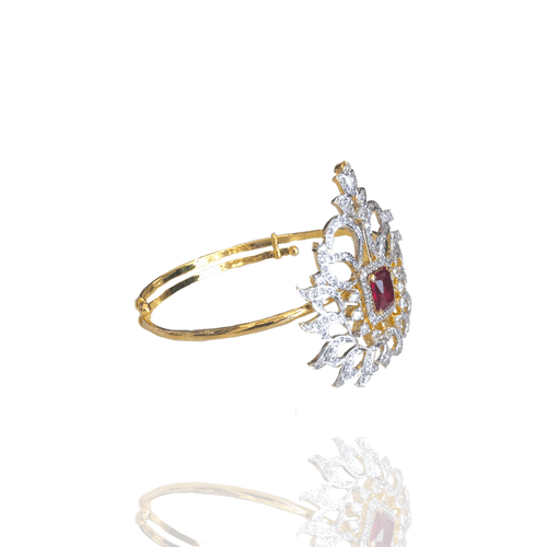 Sparkling Design - Gold Plated Bridal Silver Bajubandh (14 Days Delivery)