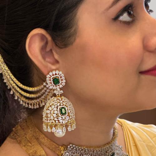 Dancing Diamonds - CZ Diamond Jhumkas (14 Days Delivery)