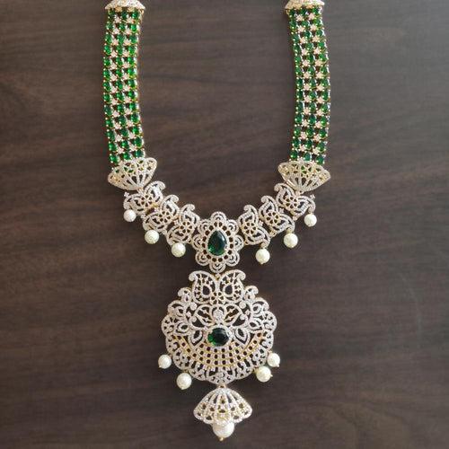 Emerald Excellence Long Haram Necklace Design