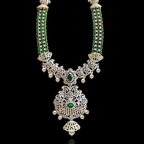 Emerald Excellence Long Haram Necklace Design