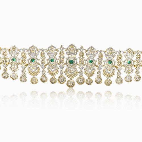 Enchanted In Green - Bridal 92.5% Silver Oddiyanam Hip Belt