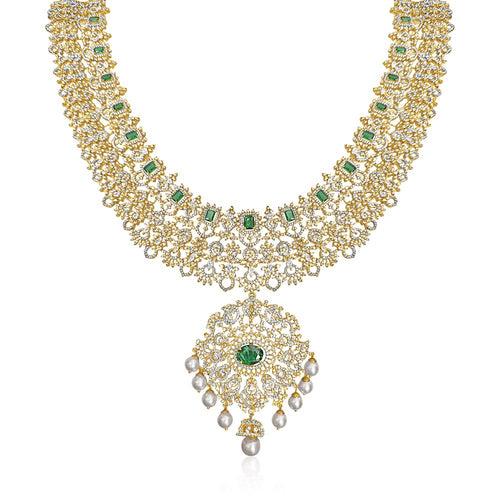 Eternal Emeralds - A Detailed Long Haram Necklace Design