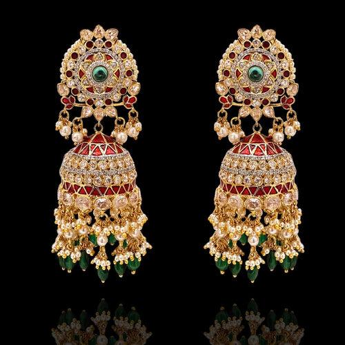 Exquisite Bridal Jhumka Designs with Meenakari Elegance