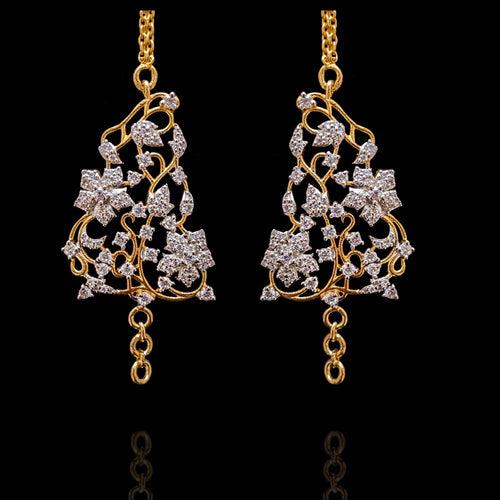 Floral Ear Chains for Timeless Beauty - Adorn Your Ears with CZ Diamonds