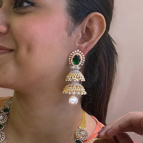 Gittering Wonder - Detachable Jhumka Earrings (14 Days Delivery)