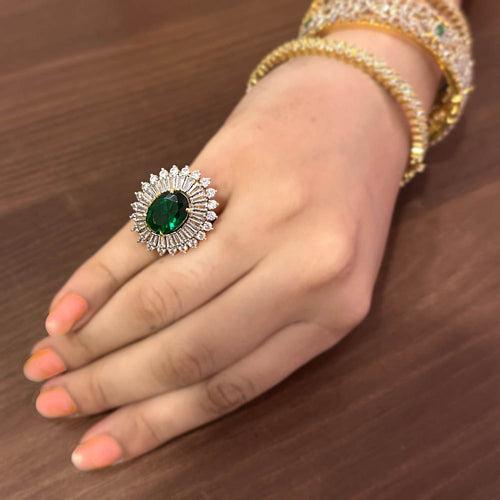 Jeweled Oasis - An Emerald Cocktail Ring Design