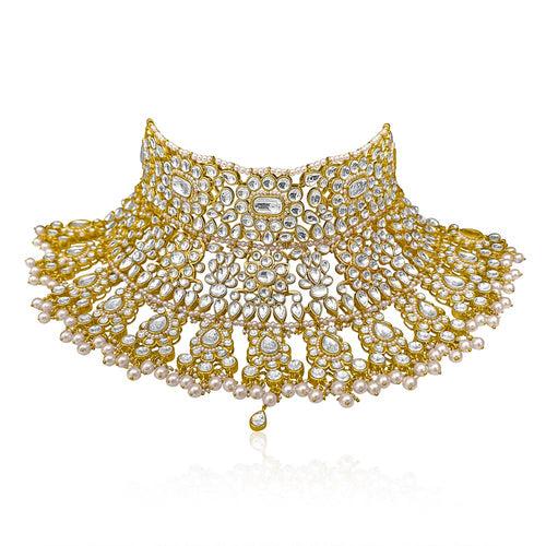 Magestic CZ Polki Bridal Choker - Dazzling Elegance