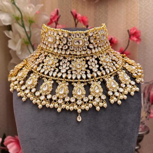 Magestic CZ Polki Bridal Choker - Dazzling Elegance