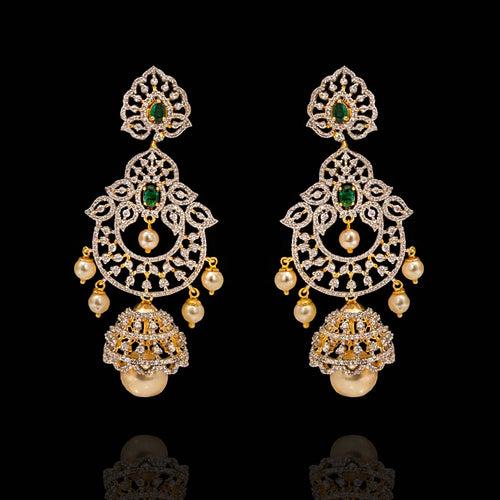 Pearl Cascade Elegance -  Detachable Jhumkas Designs