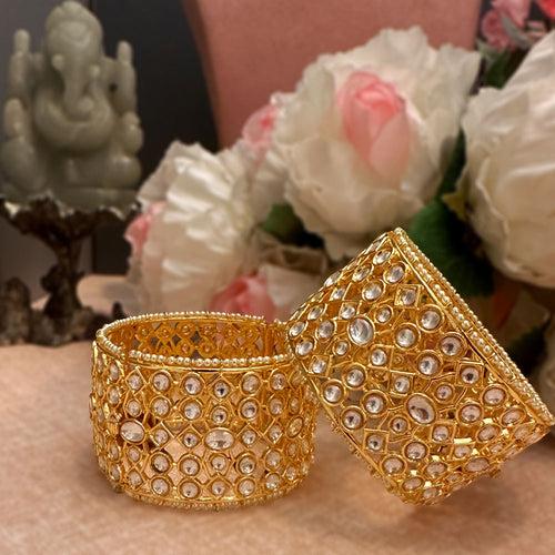 Polki CZ Diamond Heavy Statement Kada Bracelet Design