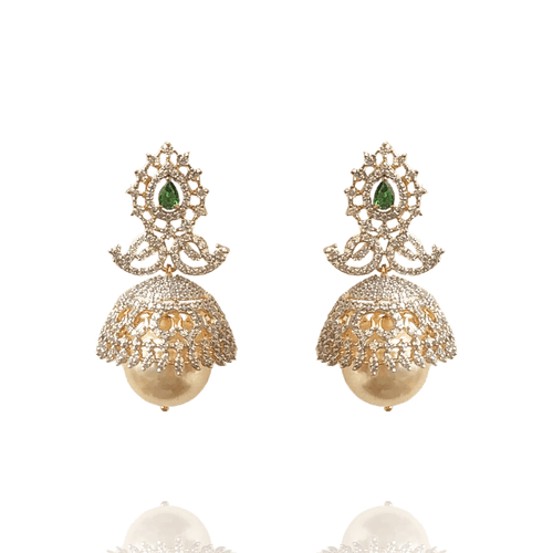 Sparkle & Shimmer -  CZ Jhumkas Designs (14 Days Delivery)