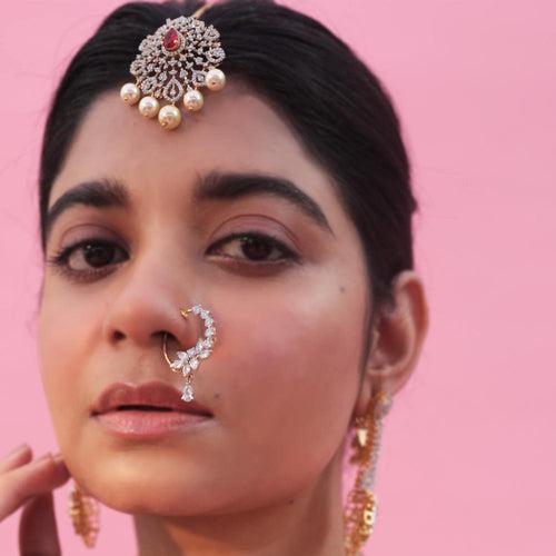 Sparkling Statement Diamond Look Nose Nath Designs for Brides