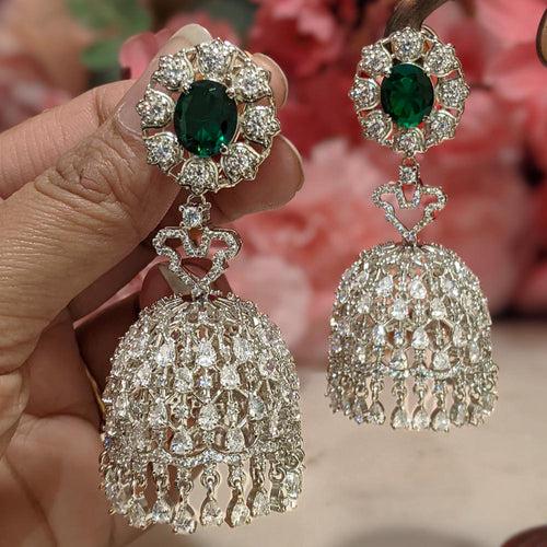 The Dazzling Diamond Look Jhumkas Earrings Fit for Royalty