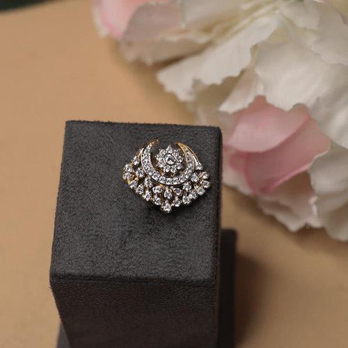 Luminous CZ Diamond Nose Stud - Gold Nath for Bride