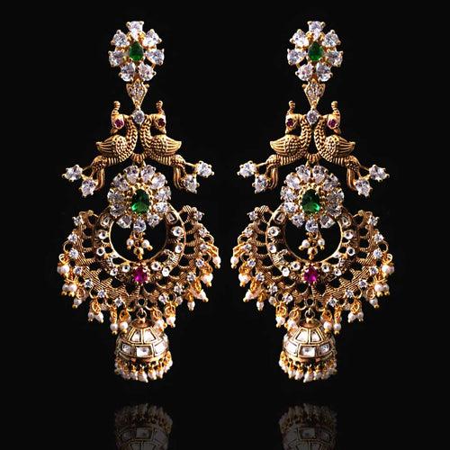 Vibrant Patterns - Temple Jhumkas Online (14 Days Delivery)