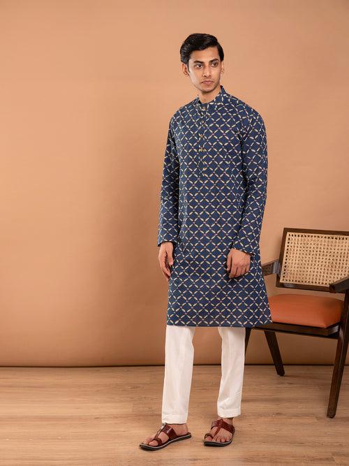 AAHELI AHAAN HAND BLOCK PRINTED KURTA-PANT SET