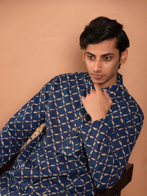 AAHELI AHAAN HAND BLOCK PRINTED KURTA-PANT SET