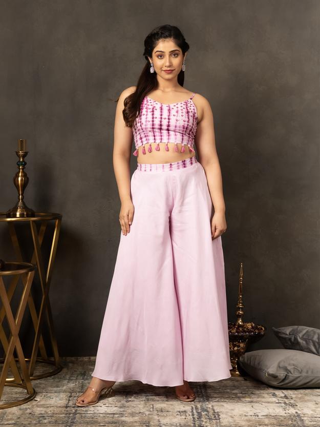 NAINA SHIBORI CROP TOP & FLARED PLAZZO SET