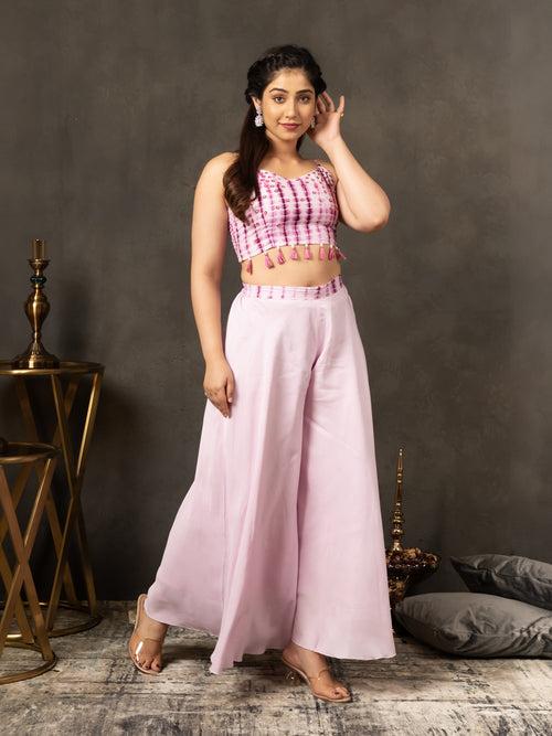 NAINA SHIBORI CROP TOP & FLARED PLAZZO SET