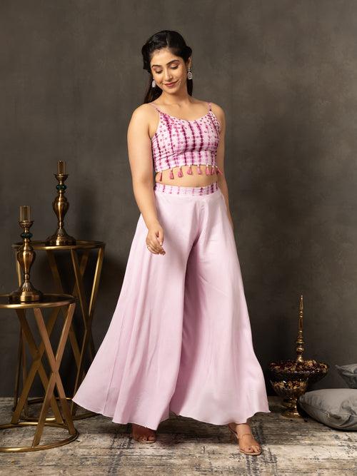 NAINA SHIBORI CROP TOP & FLARED PLAZZO SET