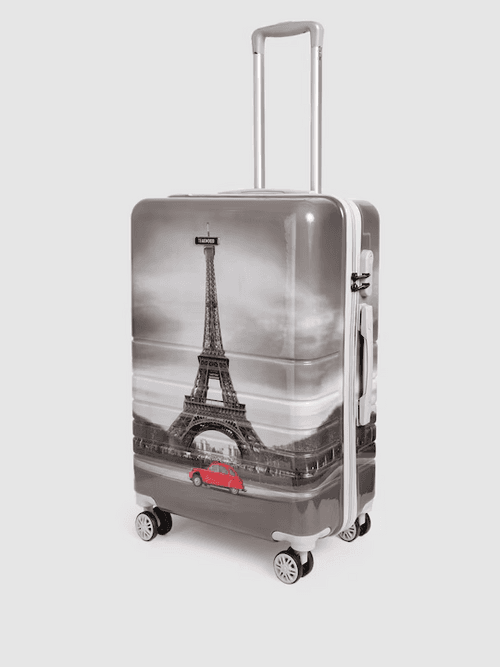 Paris Print 360 Degree Rotation Hard-Sided Cabin-Sized Trolley Bag