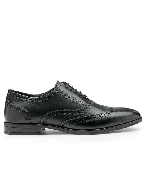 Teakwood Leather Men's Black Oxford/Brogue Shoes