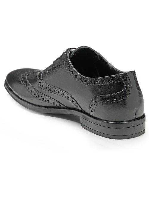 Teakwood Leather Men's Black Oxford/Brogue Shoes