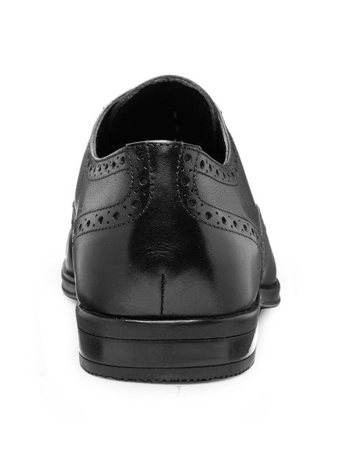 Teakwood Leather Men's Black Oxford/Brogue Shoes