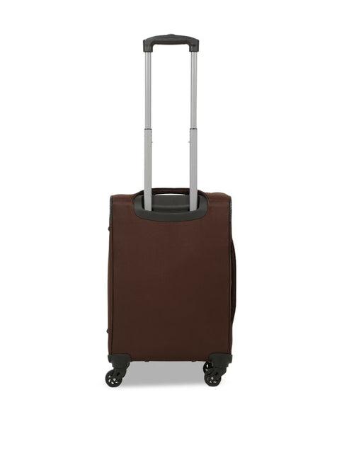 Unisex Brown Textured Soft Sided Set of 3 Trolley Bag