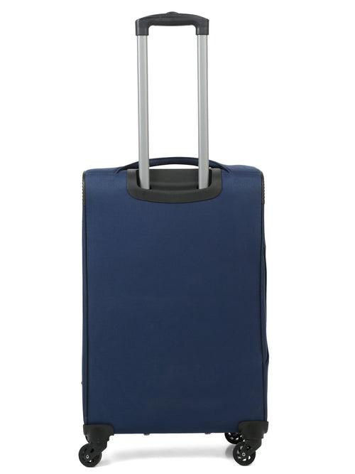 Teakwood Leather Blue  Solid Soft Sided Medium Trolley Bag